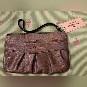 NWT Y2K Juicy Couture Rainbow Metallic Casual 2 Pocket Wristlet Clutch Purse Bag